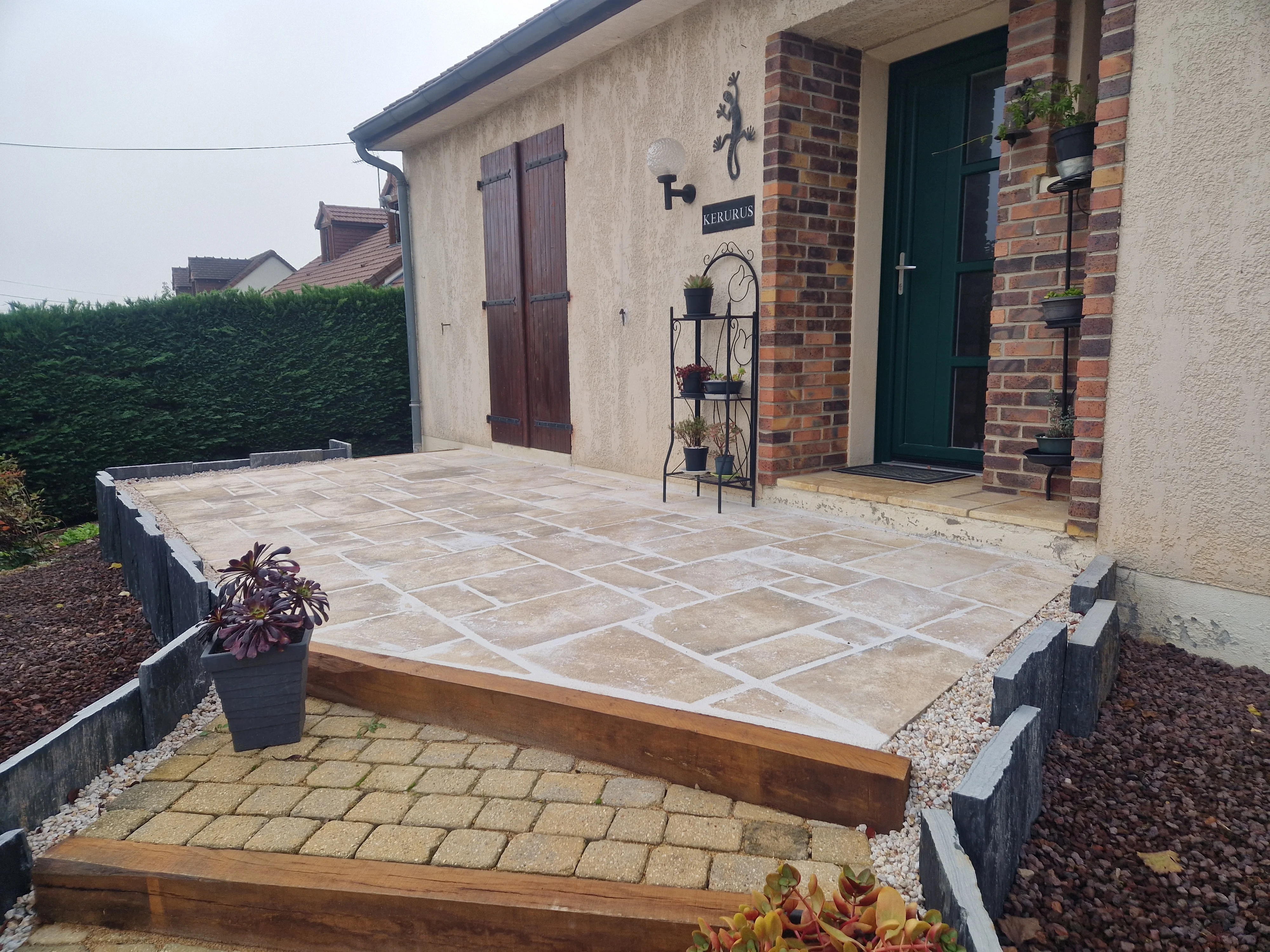 Terrasse en carreaux pierre à Villiers-sur-loir